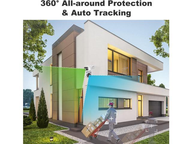 GENBOLT PTZ WiFi Security Camera Outdoor with Dual Lens, CCTV Surveillance with Dual View, Cloud Storage Upgraded with Color Night, Auto Tracking...