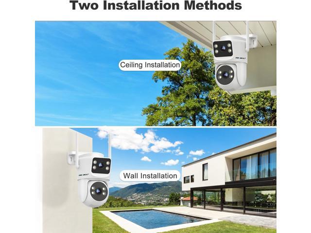 GENBOLT PTZ WiFi Security Camera Outdoor with Dual Lens, CCTV Surveillance with Dual View, Cloud Storage Upgraded with Color Night, Auto Tracking...