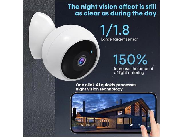 Security Cameras Wireless Outdoor,2K Battery Wireless WiFi Cameras for Home Security,AI Motion Detection,Local SD/Cloud Storage,Smart Home Cam...