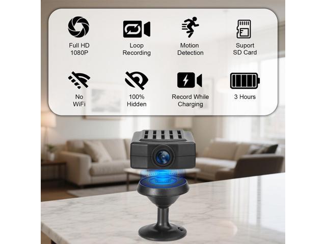 Small Camera,64GB Nanny Cam,1080P Video Camera for Security,Motion Detection,NO WiFi