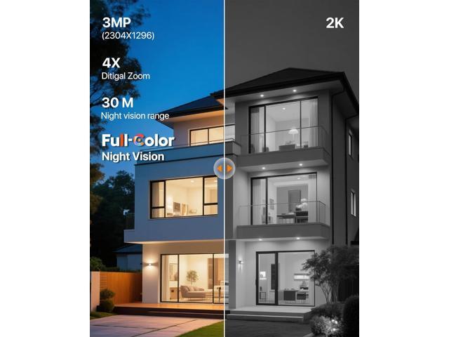 Tenda Wi-Fi Outdoor Camera 2K+2K, 360° PTZ Surveillance Camera with Dual Lens, FHD Auto Tracking, IP65 Waterproof, Color Night Vision, Two-Way...