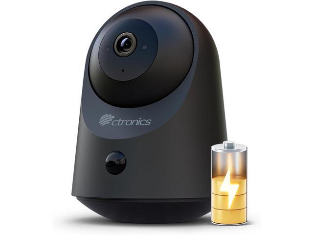 Ctronics 2K 3MP Indoor Security Camera,100% Wireless Battery Camera, 20m Infrared Night Vision, App & PC, FTP/Local Storage/Cloud, PIR Motion...