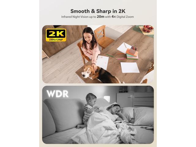 Ctronics 2K 3MP Indoor Security Camera,100% Wireless Battery Camera, 20m Infrared Night Vision, App & PC, FTP/Local Storage/Cloud, PIR Motion...
