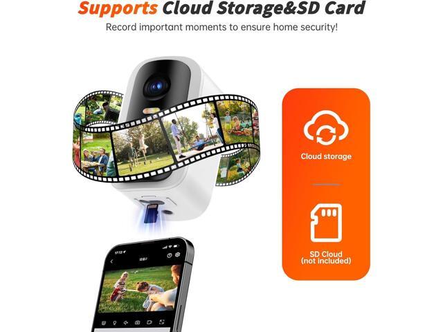 Security Cameras Wireless Outdoor - HD 2K Battery Powered Cameras for Home Security Outside, WiFi Surveillance Indoor AI Motion Detection Spotlight...