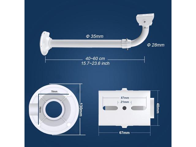 WiTi Solid J-Pole Bracket Extendable Mounting Holder for Security Surveillance Cameras,40CM-60CM Adjustable Wall and Ceiling Mount Bracket for CCTV...