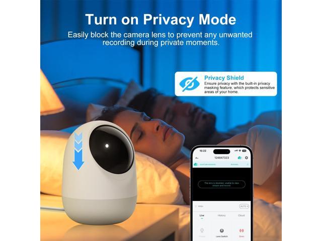 Indoor Security Camera, 5 & 2.4Ghz WiFi Cameras for Home Security, Pet/Baby Motion/Sound Detection, Auto Tracking, 2-Way Audio, Siren, Compatible...