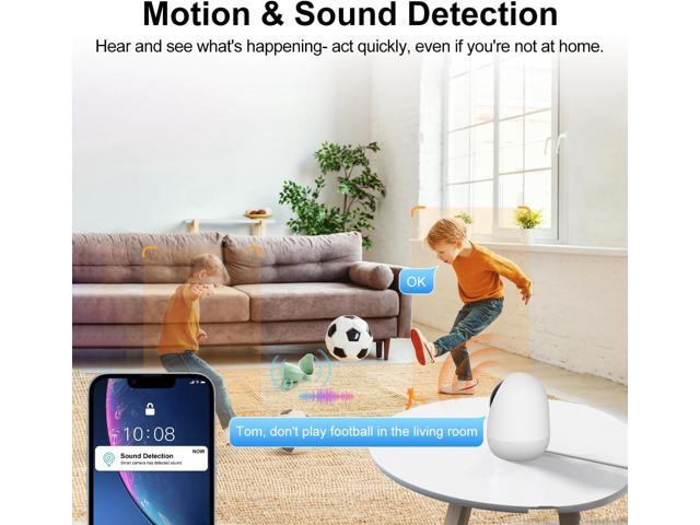 Indoor Security Camera, 5 & 2.4Ghz WiFi Cameras for Home Security, Pet/Baby Motion/Sound Detection, Auto Tracking, 2-Way Audio, Siren, Compatible...