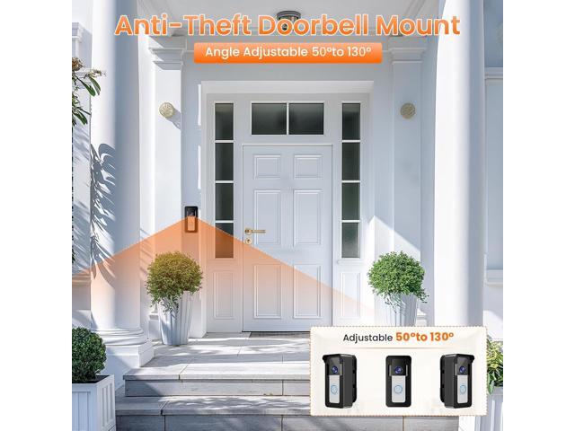 Ring Doorbell Mount, Anti-Theft Video Doorbell Angle Mount for Apartment with 50 to 130 Degree Adjustable, Ring/Blink Wireless Camera Doorbell...