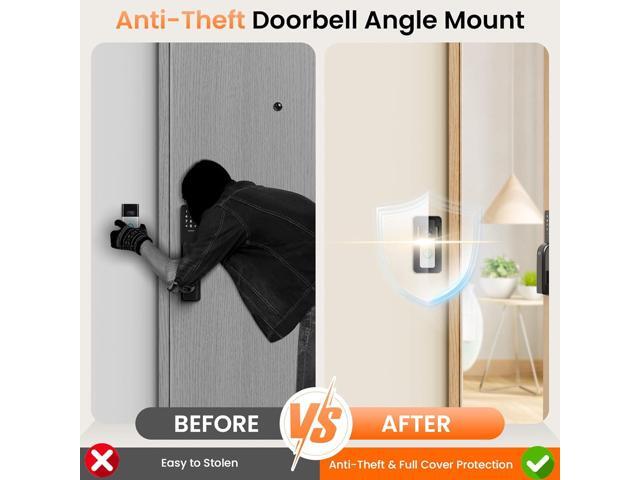 Ring Doorbell Mount, Anti-Theft Video Doorbell Angle Mount for Apartment with 50 to 130 Degree Adjustable, Ring/Blink Wireless Camera Doorbell...