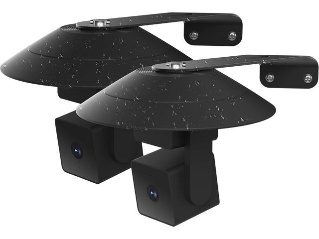 Gcioii 2 Pack Wall Mount for WYZE Cam Pan V3,Weatherproof Cover and Outside Corner Accessories,Reduce Blind Spots (Black,Camera not Included)