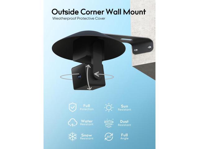 Gcioii 2 Pack Wall Mount for WYZE Cam Pan V3,Weatherproof Cover and Outside Corner Accessories,Reduce Blind Spots (Black,Camera not Included)