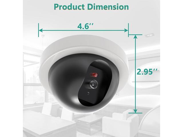 WALI Dummy Fake Security CCTV Dome Camera with Flashing Red LED Light with Security Alert Sticker Decals (SDW-6), 6 Packs, White