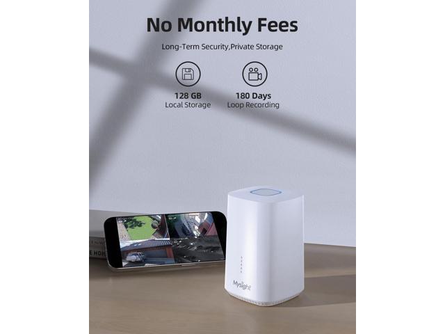 Security Cameras Outdoor Wireless, No Subscription, 4 Cam-Kit, 128G Local Storage HomeBase, 2K Solar Security Camera Wireless System with 360° Pan...