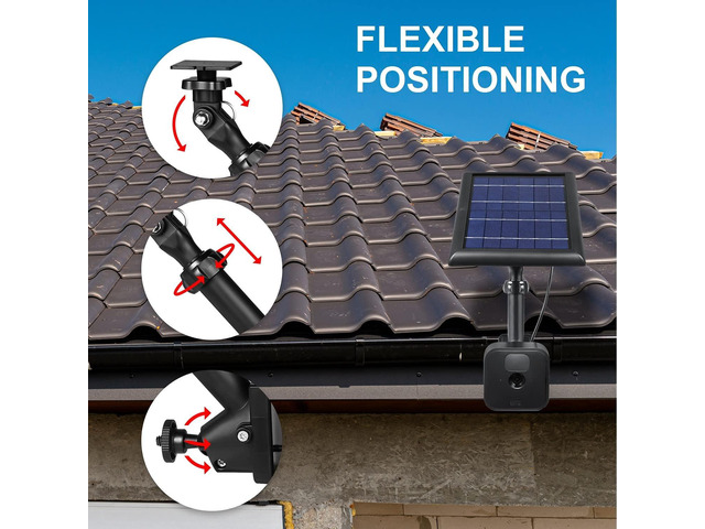 Wasserstein 2-in-1 Universal Gutter Mount for Camera & Solar Panel Compatible with Wyze, Blink, Ring, Arlo, Eufy Camera (Black)