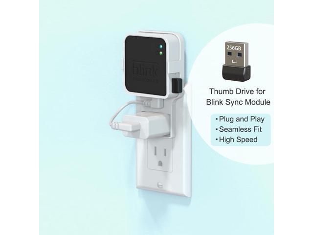 256GB Blink USB Flash Drive, with Outlet Wall Mount for Sync Module, Space-Saving Mount Bracket Holder for Blink Outdoor/Indoor Security System...