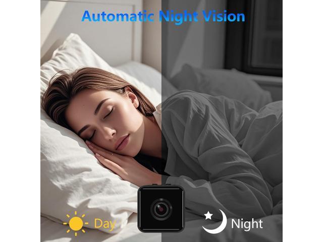 Mini Security Camera, 1080P HD Home Wireless Small Camera, Indoor WiFi Nanny Cam with Motion Detection and Night Vision, 150° Wide View, App...