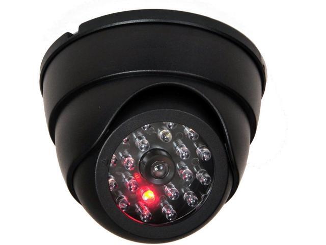 VideoSecu 4 Pack Dome Dummy Fake Infrared IR CCTV Surveillance Security Cameras Imitation Simulated Blinking LED with Security Warning Stickers C4B