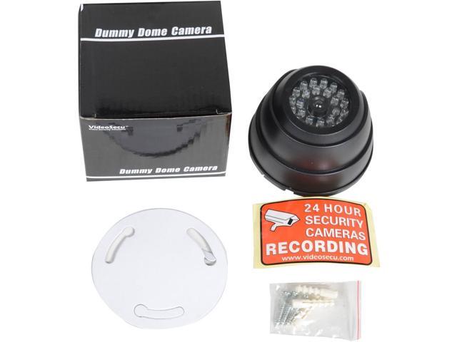 VideoSecu 4 Pack Dome Dummy Fake Infrared IR CCTV Surveillance Security Cameras Imitation Simulated Blinking LED with Security Warning Stickers C4B