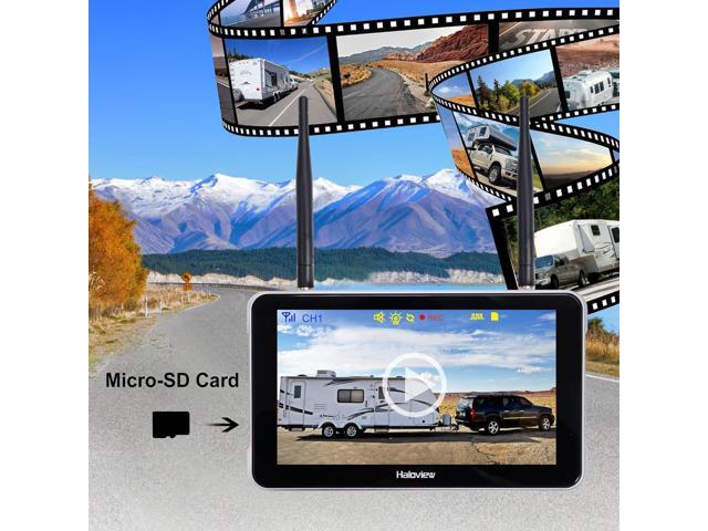Haloview BT7 Touch RV Backup Camera Wireless 2.4G Digita FHD 1080P DVR Rearview Full-Color Night Vision Cam and 7' Touch Screen Monitor System for...