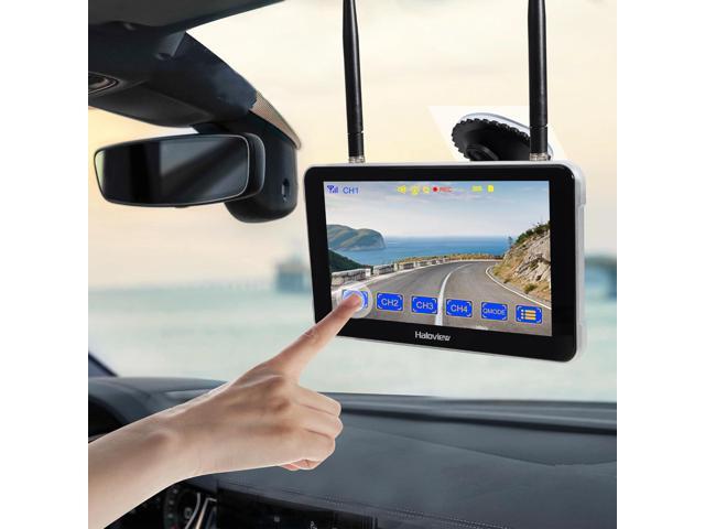 Haloview BT7 Touch RV Backup Camera Wireless 2.4G Digita FHD 1080P DVR Rearview Full-Color Night Vision Cam and 7' Touch Screen Monitor System for...