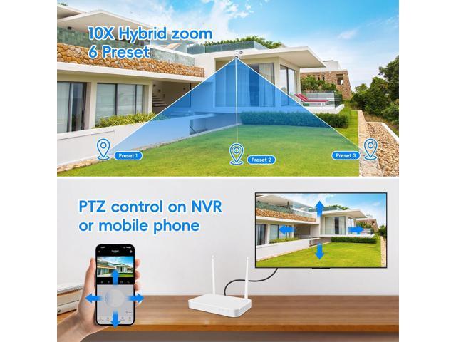 MMQ Security Camera Wireless, 2MP Dual Lens Camera for Home Security, Outdoor Camera PTZ with 10X Hybrid Zoom, Auto Tracking Human Detection, 2-Way...