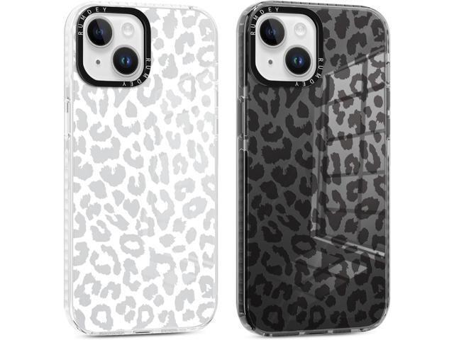 2 Pack Cheetah Print Cases for Apple iPhone 13 / iPhone 14 Case 6.1 inch, Clear Cute Coquette Fashion Leopard Patterns for Girls Women Funda with...