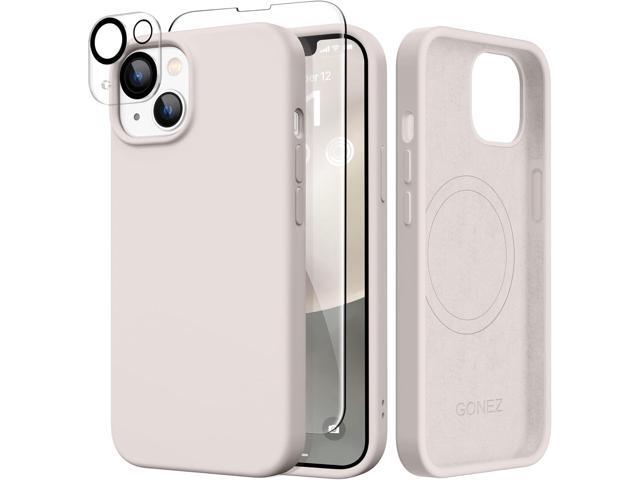 GONEZ Magnetic for iPhone 14 Case, Compatible with Magsafe, with Screen Protector + Camera Protector, Anti-Scratch Microfiber Lining, Liquid...