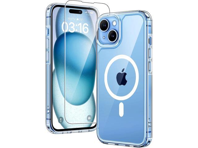 TAURI for iPhone 15 Plus Case Clear, Compatible with Magsafe, with Screen Protector, Military Grade Drop Protection Shockproof Case for iPhone 15...