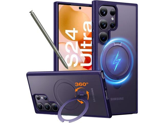 TORRAS 360°Spin Magnetic Stand for Samsung Galaxy S24 Ultra Case, Compatible with Magsafe, Shockproof Military Grade Protective Slim Galaxy S24...