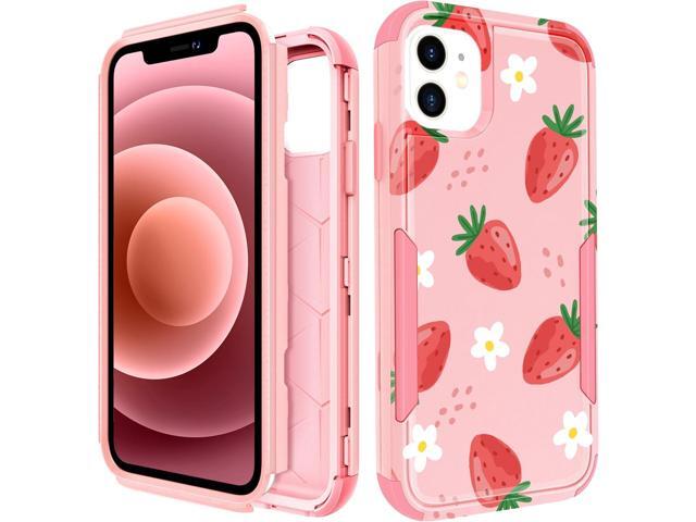 for iPhone 11 Case - Women Cute Girls Phone Cover Girly Aesthetic Unique Design Teen Kawaii Strawberry Heavy Duty Protective Hard Shockproof...