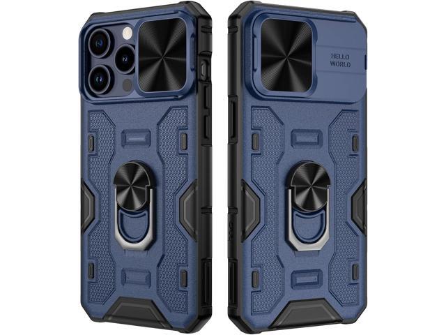 VEGO Kickstand Case for iPhone 15 ProMax, with Slide Camera Cover & Built-in 360° Rotate Ring Stand Magnetic Shockproof Cover for iPhone 15 Pro Max...