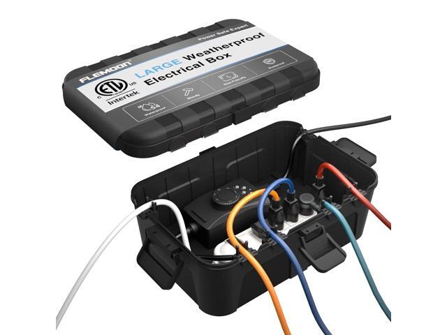 Flemoon Large Outdoor Electrical Box (12.5 x 8.5 x 5 inch), IP54 Waterproof Extension Cord Cover Weatherproof, Protect Outlet, Plug, Socket, Timer,...