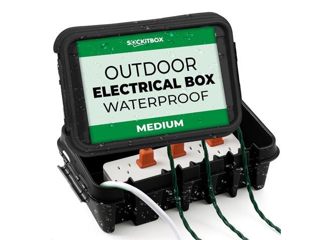 SockitBox The Original Weatherproof Connection Box Indoor & Outdoor Electrical Power Cord Enclosure for Timers, Extension Cables, Transformers,...