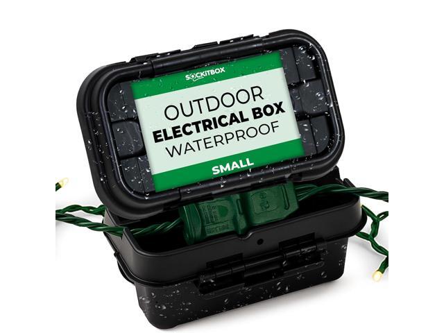 Sockitbox Original Outdoor Electric Box Waterproof - Small Outdoor Extention Cord Cover with 6 Cable Entry Waterproof Enclosure for Power Strips,...