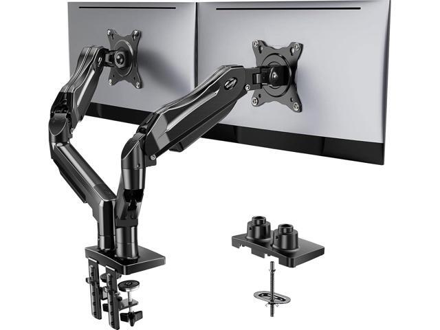 HUANUO Dual Monitor Stand, Fully Adjustable Gaming Monitor Desk Mount for 1332 Computer Screens, Full Motion VESA 75x75/100x100 with C-Clamp &...