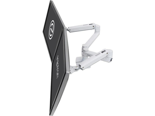 Ergotron LX Dual Monitor Arm, VESA Desk Mount for 2 Monitors Up to 27 Inches, 7 to 20 lbs Each White