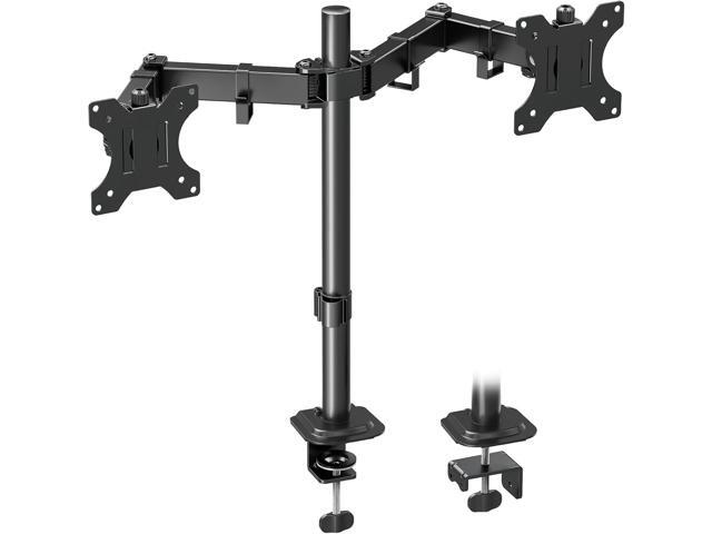 MOUNTUP Dual Monitor Desk Mount, Max 32 Inch up to 17.6lbs, Fully Adjustable Dual Monitor Arm for 2 LCD Screens, Double Monitor Stand with C-Clamp...