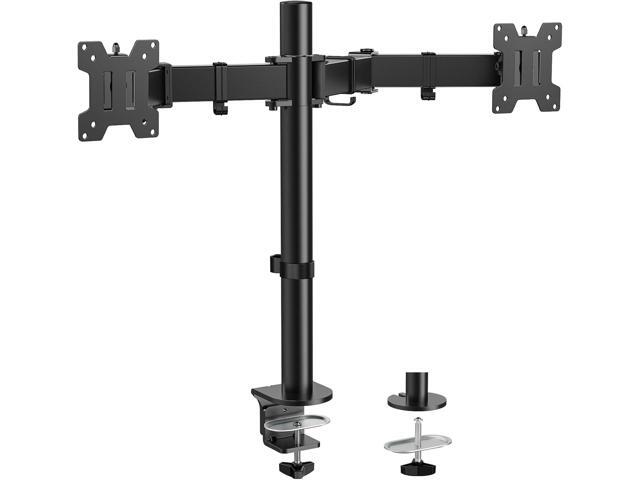 HUANUO Dual Monitor Mount up to 32 Inch Screens, Heavy-Duty Steel Dual Monitor Stand, Full Motion Adjustable Arm with Tilt, Swivel, Rotate, Holds...