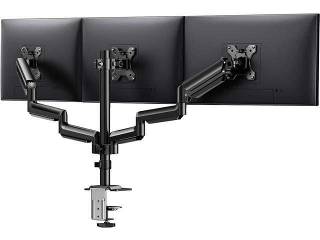 ErGear Triple Monitor Mount for 13-27 inch Screens, Premium Aluminum Triple Monitors Stand up to 17.6 lbs, Sturdy 3 Monitor Desk Mount with Swivel,...