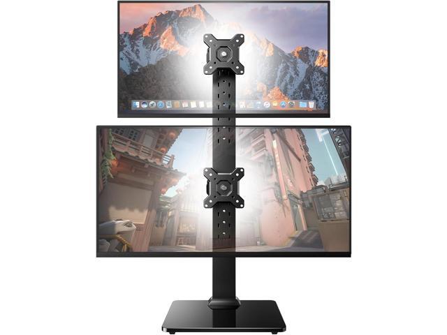 HUANUO Dual Monitor Stand for 13 to 34 Inch, Max Load 44 lbs, Vertical Monitor Mount, Freestanding Monitor Riser with Swivel, Tilt, Rotation, 13...