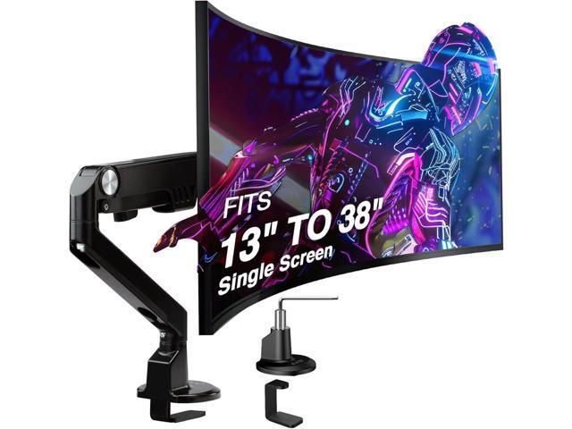 AVLT Single 13'-38' Monitor Arm Desk Mount fits One Flat/Curved/Ultrawide Screens Full Motion Height Swivel Tilt Rotation Adjustable -...