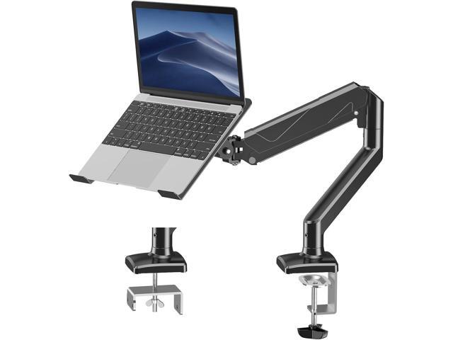 Laptop Stand Desk Mount, 2 in 1 Function, Gas Spring Arm Fits Max 17' Notebook and 32' Computer Screen, Single Monitor Mount with Laptop Tray,...