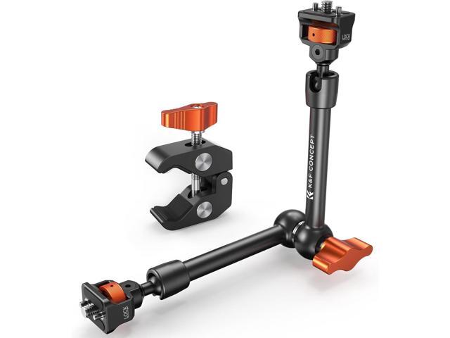 K & F CONCEPT 11' Magic Arm Clamp Kit with ARRI 1/4' & 3/8' Thread Screw, 360° Ball Heads Arm with Clamp Mount for DSLRs, Camera Cage, Monitor, LED...