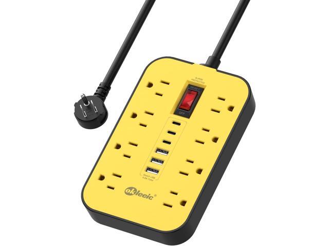 Heavy Duty Power Strip with Surge Protector, 6 USB Ports(3 USB-C), 14 Gauge Extension Cord 6 FT, Industrial High Wattage for Workbench, Workshop,...