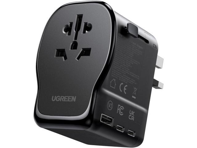 UGREEN 65W Max Universal Travel Adapter, International Power Adapter with 2 USB-C, 1 USB-A, European Travel Plug Suitable for DE/UK/US/AU and 200+...