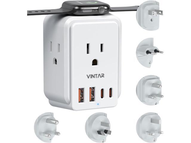 Universal Travel Adapter Kit, VINTAR International Power Adapter for Apple Watch Charger with 3 AC Outlets 4 USB Ports (2 USB C), Type A/C/D/G/I/M... Universal Travel Adapter Kit, VINTAR International Power Adapter for Apple Watch Charger with 3 AC Outlets 4 USB Ports (2 USB C), Type A/C/D/G/I/M...