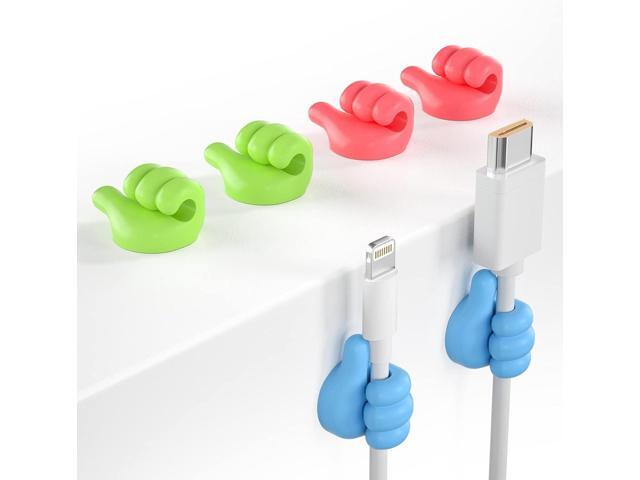 12Pcs Cable Clips, Fun Cord Holders, Silicone Thumb Wall Hooks, Cord Organizer for Desk Wall Car Nightstand, Cord Clips, Wire Holders, Phone USB...