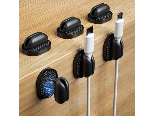 6 Pack Puretor Cord Organizer Holders - Strong Adhesive & Magnetic Desk Cable Management, Effortlessly Organize Phone Charging Cords for Home,...