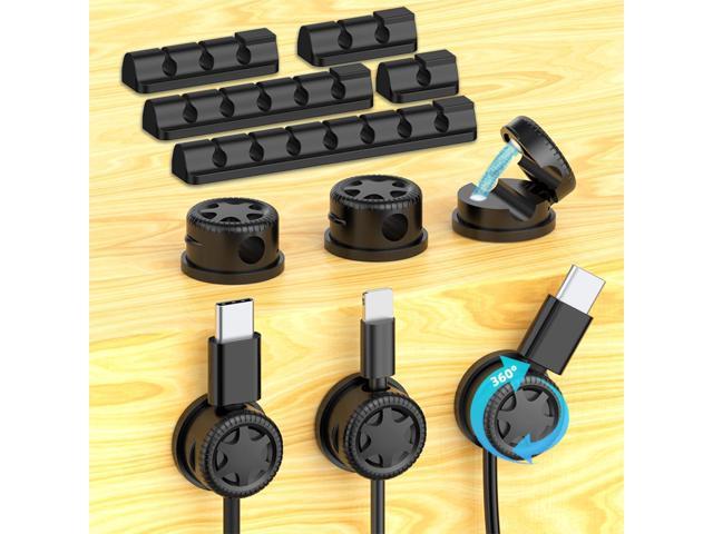 11PCS Cable Management Cord Holder Organizer, Magnetic Cable Clips Adhesive Wire Keeper, Under Desk for Bedside Nightstand Table Desktop USB Wall...