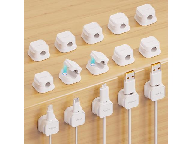 15 Pack Magnetic Cable Clip Organizer Cord Holder, Picozon Adhesive Cable Management, Wire Phone USB Charger Cable Holder, Keeper Organizer for...
